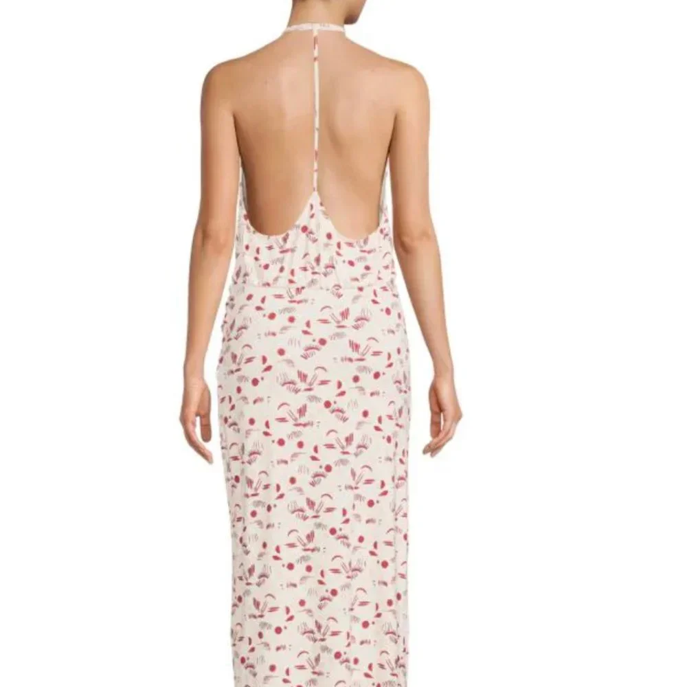Free People Daria Open Back Front Slit Maxi Dress Size Small New E11